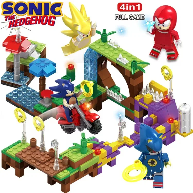 6 Pcs/set of Sonic Assembled Racing Blocks Compatible with Lego Block  Shadow Silver Tail Character Combination Toys for Children - AliExpress