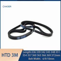 HTD3M Rubber Timing Belt Length 336 339 342 345 348 351 354 357 360 363 366 369 372mm 3M Synchronous Belt 3M-339 3M-354 3M-357