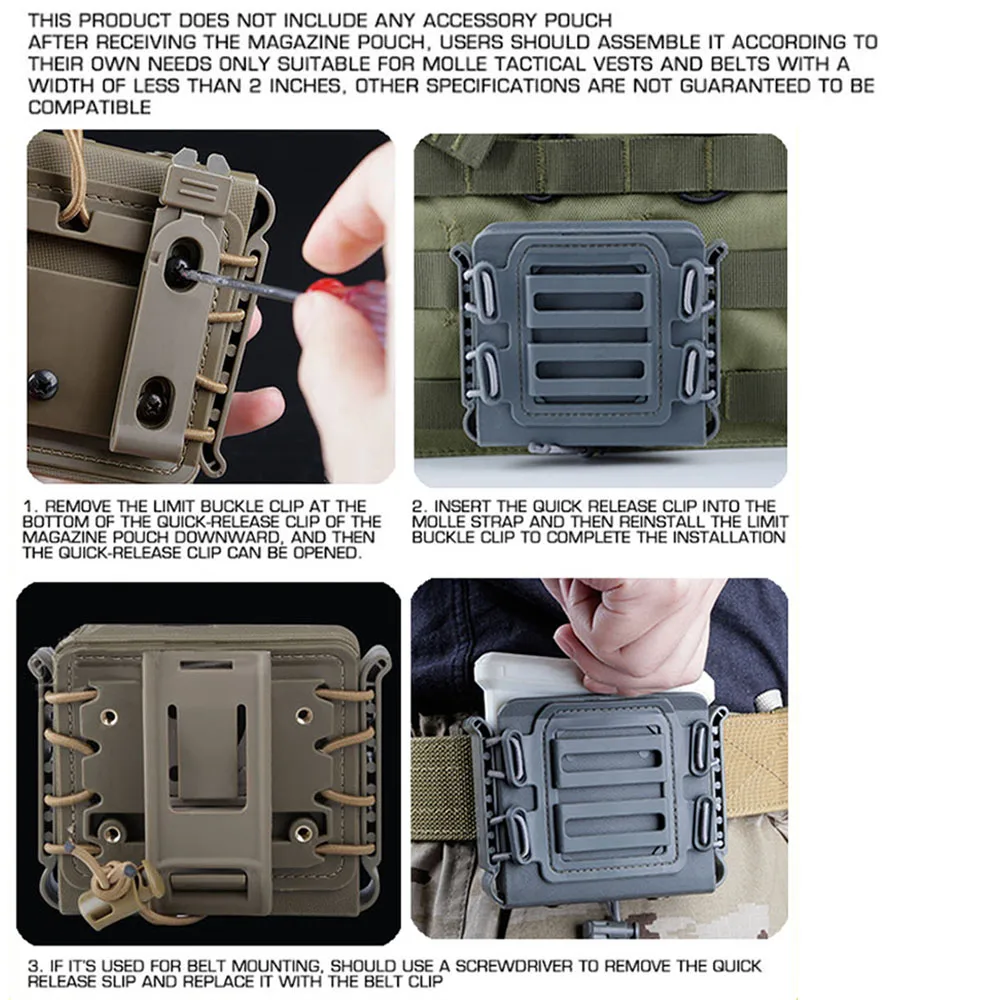 .338 Magazine Pouch Carrier Fast Mag Flexible Molle ASW338 L96A1 M82A1 AWM Mag Pouch Hunting Rifle Airsoft Magazine Holder