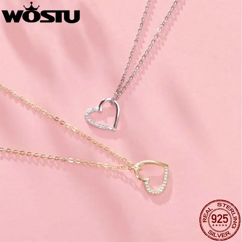Collana Cuore Argento 925 Collana Ciondolo Cuore In Argento Sterling 925 Con Zirconia - Regalo Perfetto Per Moglie, Mamma O Fidanzata! Ciondolo Zirconia Regalo Donna