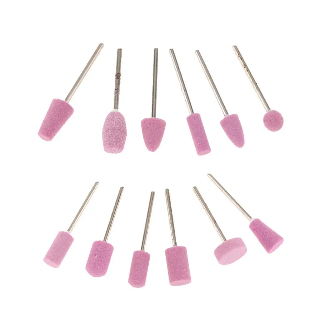 12PCS Bit Cuticle Clean Rotary Burr Polishing Heads Replace