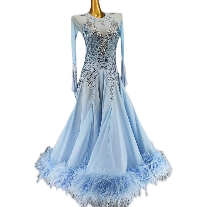 

Платье для бальной комнаты, искусственная облегающая юбка с большим подолом, для взрослых, профессиональная одежда для сцены