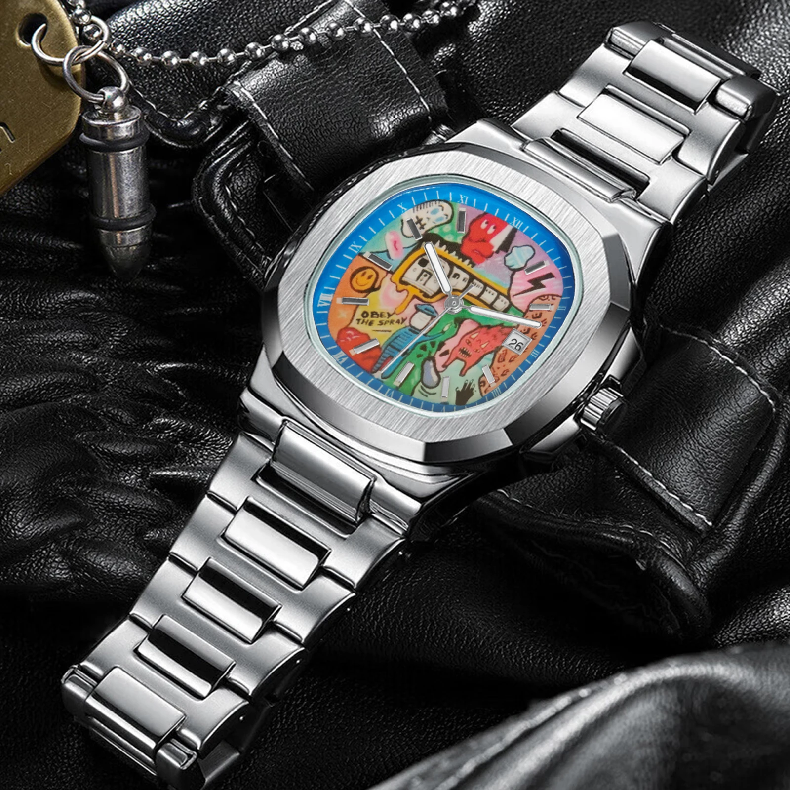Premium Hand-painted Men's Wristwatch - Trendy and Fashionable Design