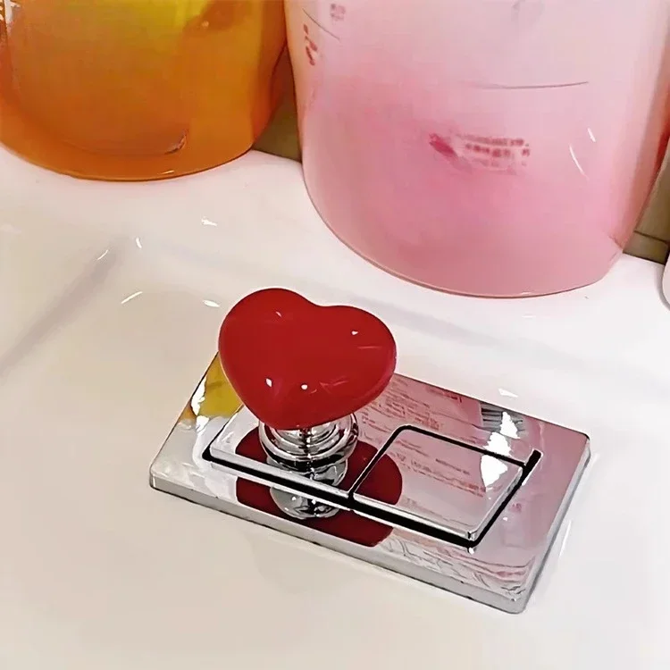 Description Picture 5 of itemNew Creative Love Toilet Press Toilet Flush Switch Tank Button Auxiliary Pump Cover Hand Pressure Accessories Bathroom Supplies