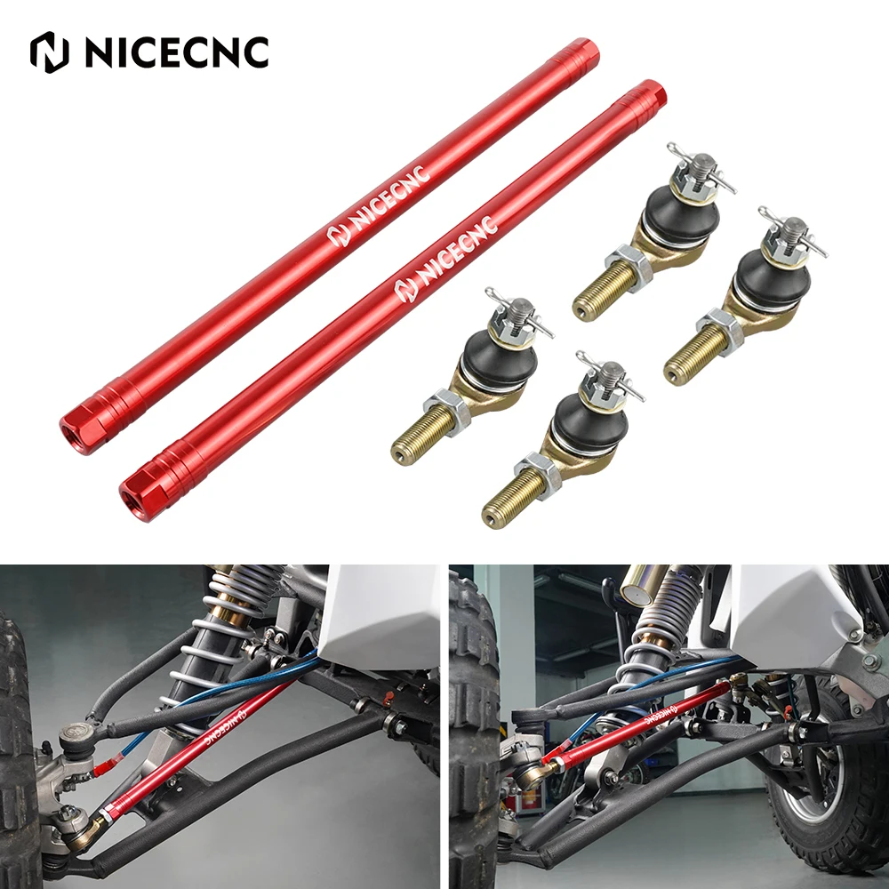 NICECNC ATV Ball Joint Tie Rod For YAMAHA YFZ450R YFZ 450R 2009-2022 4130 Heat-treated Chromoly Steel 6061-T6 Aluminum Alloy