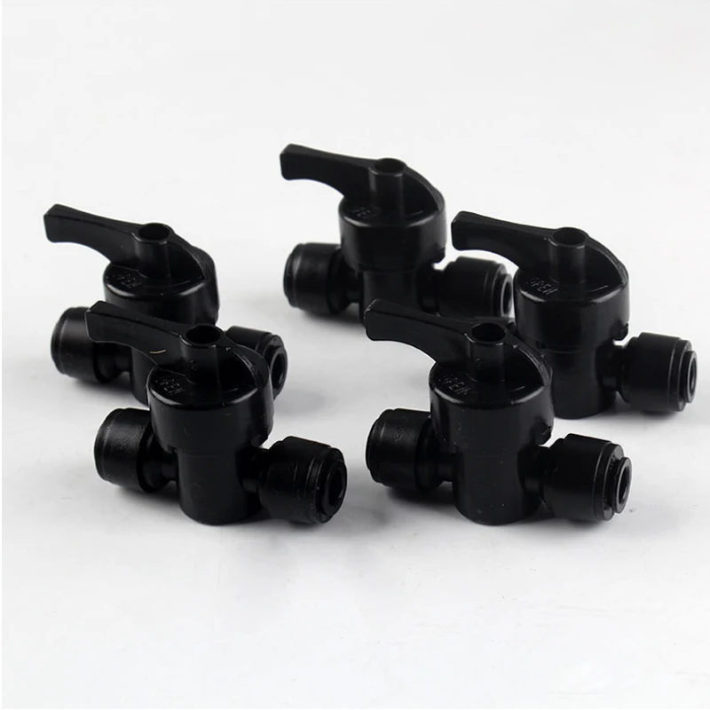 6.5mm Black RO Water Fitting 1/4" Straight Elbow Tee POM Coupling Hose PE Pipe Bulkhead Connector Water Filter Parts