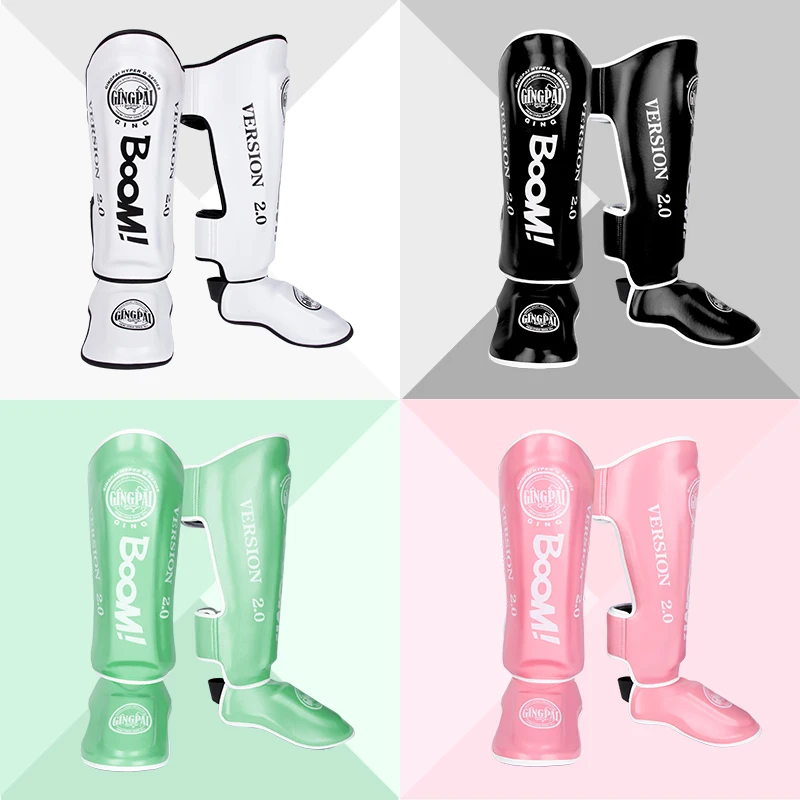 Shin Guard Pads Muay Thai Sanda Fighting Feet Back Shin Ankle Boxing Taekwondo Protective Gear shin guard pads kickboxing leg guards kickboxing shin guards