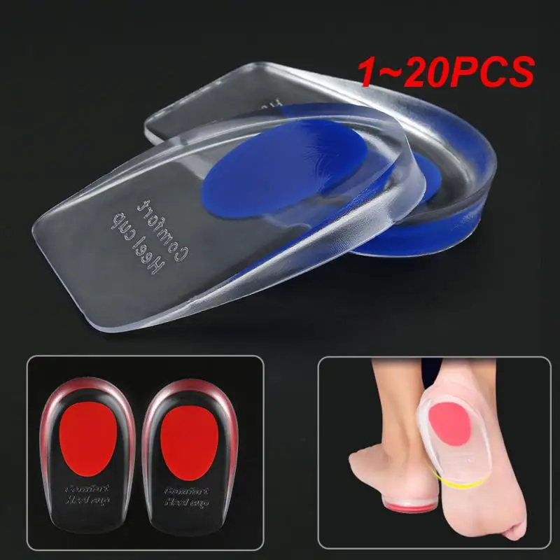 

1~20PCS Soft Silicone Gel Insoles for heel spurs pain Foot cushion Foot Massager Care Half Heel Insole Pad Height Increase