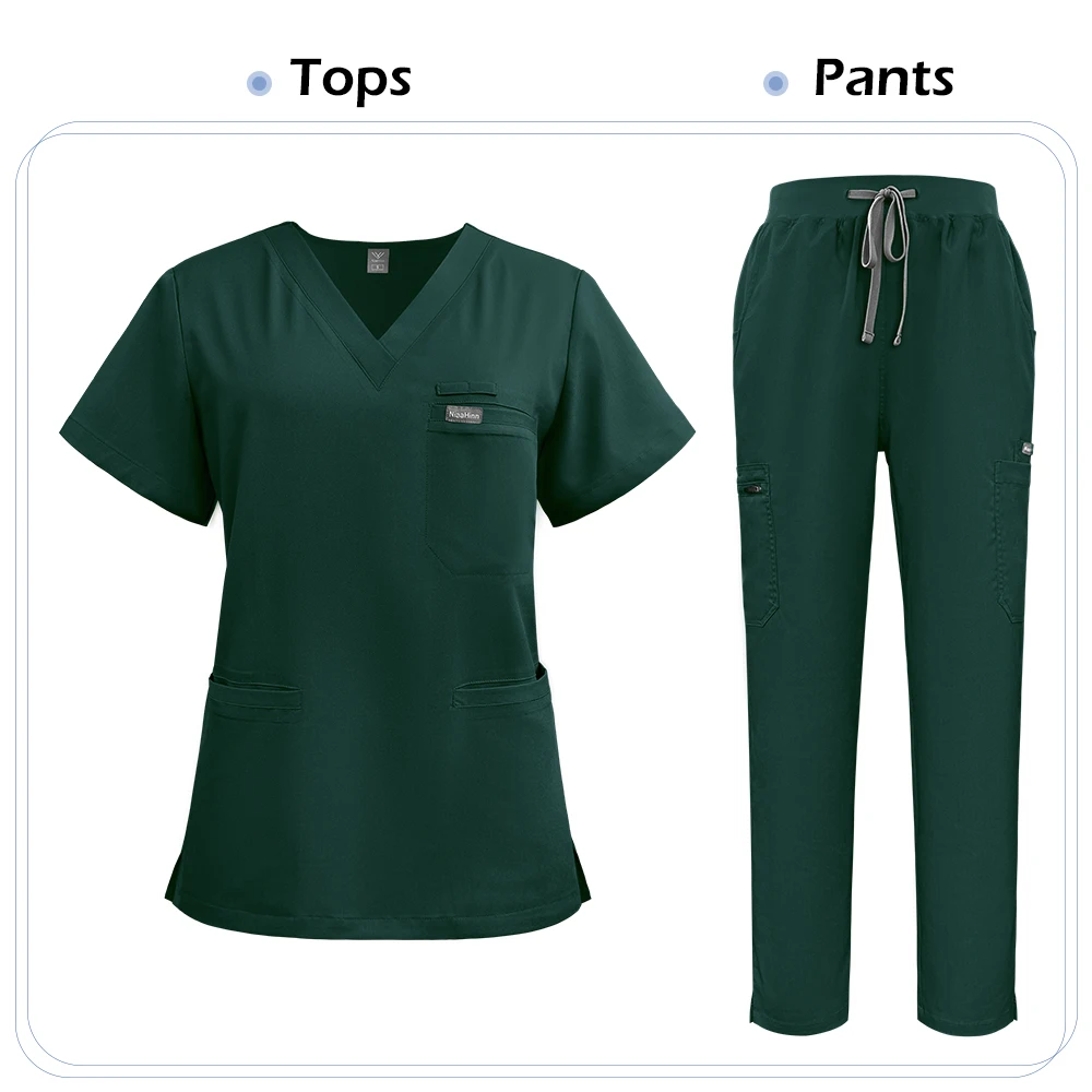 Conjuntos de uniformes de Niaahinn para enfermería, uniforme médico de alta calidad, venta al por mayor, ropa de trabajo para enfermera y Hospital, conjunto de pantalones superiores de manga corta