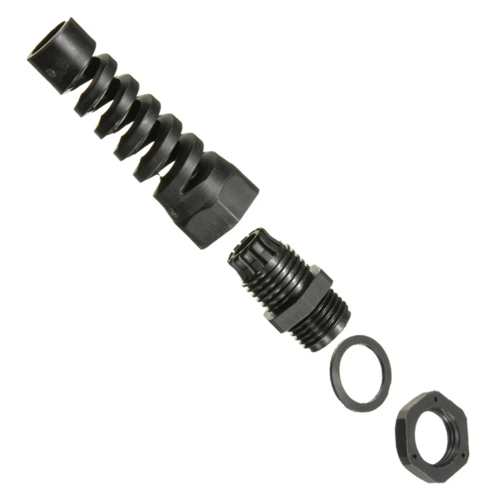 Strain Reliefs Cable Grip Flexible Nylon Spring Thread PG9 PG13.5 PG16 Cable Gland Connectors Fitting Waterproof