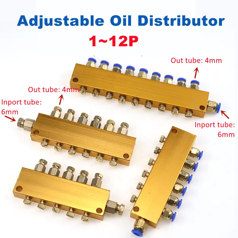 2/3/4/5/6 vie In Alluminio Olio Lubrificante Pistone Distributore Valore Collettore Block  13