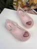 Mini Melissa Girls Princess Shoes Seashell Children's Sandals Closed Toe Crystal Shoes Summer Kids Breathable Jelly Sandals 2