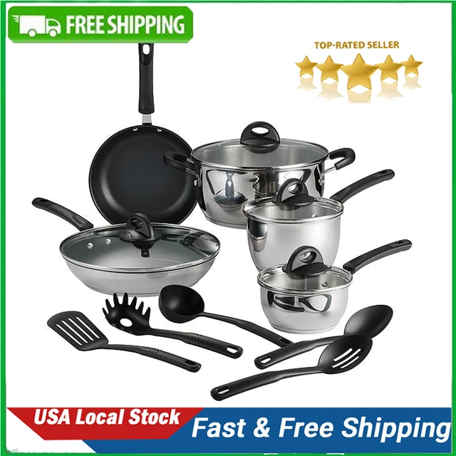 Dropship Tramontina Everyday 14 Pc Stainless Steel Tri-Ply Base