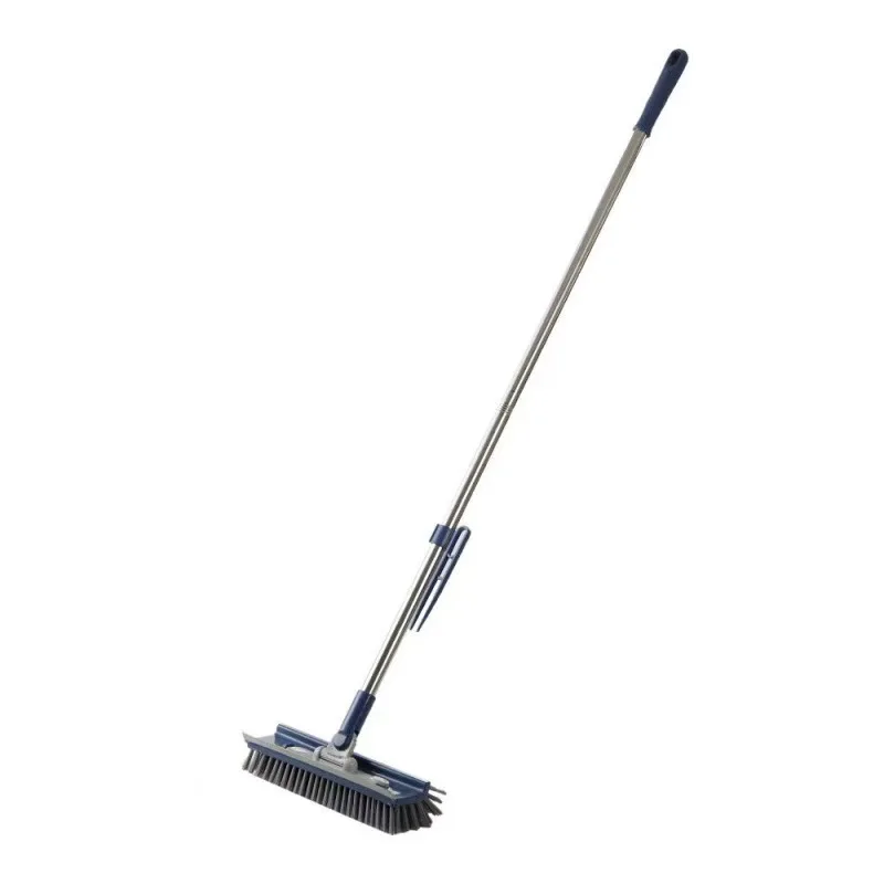 Multi-Purpose Bathroom Brush: Floor Brush, Grout Brush, Floor Scrubber with Removable Brush Heads and Long Handle