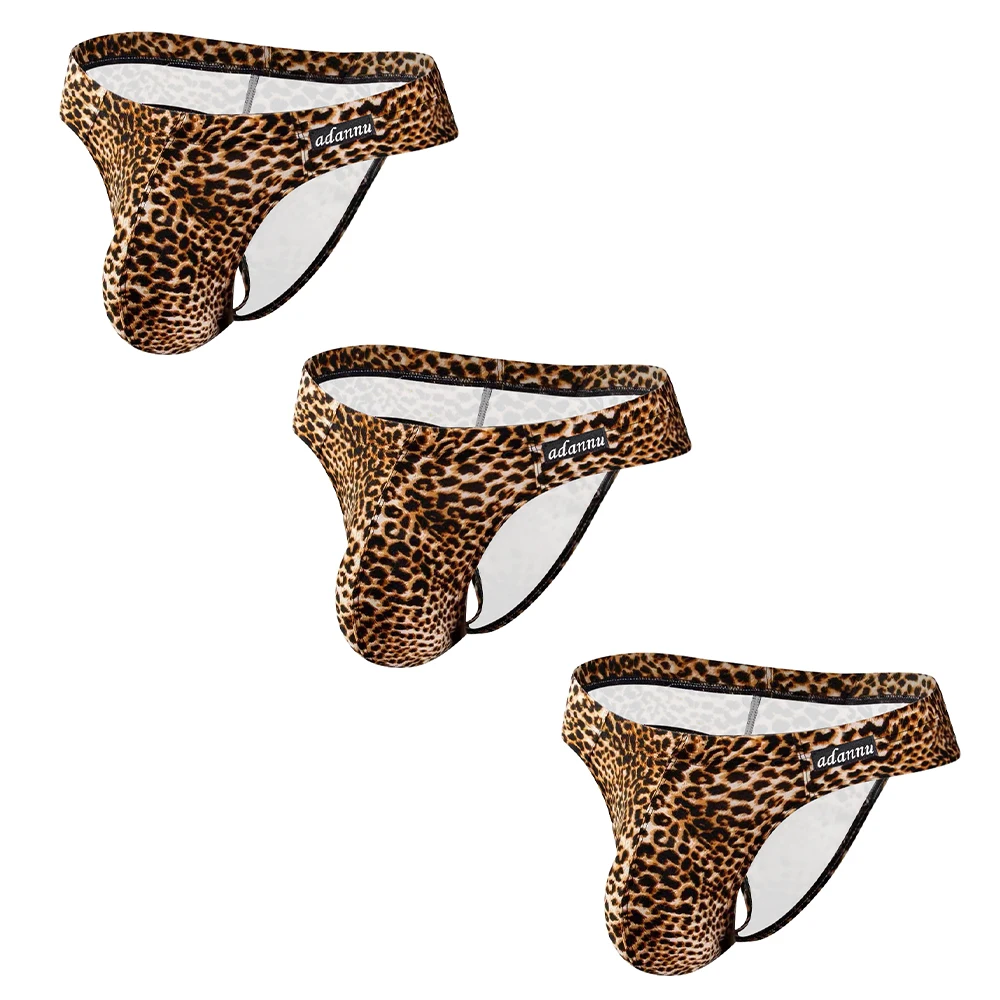 3pcs new sexy bikini briefs Men Briefs Sexy Underwear Leopard HD
