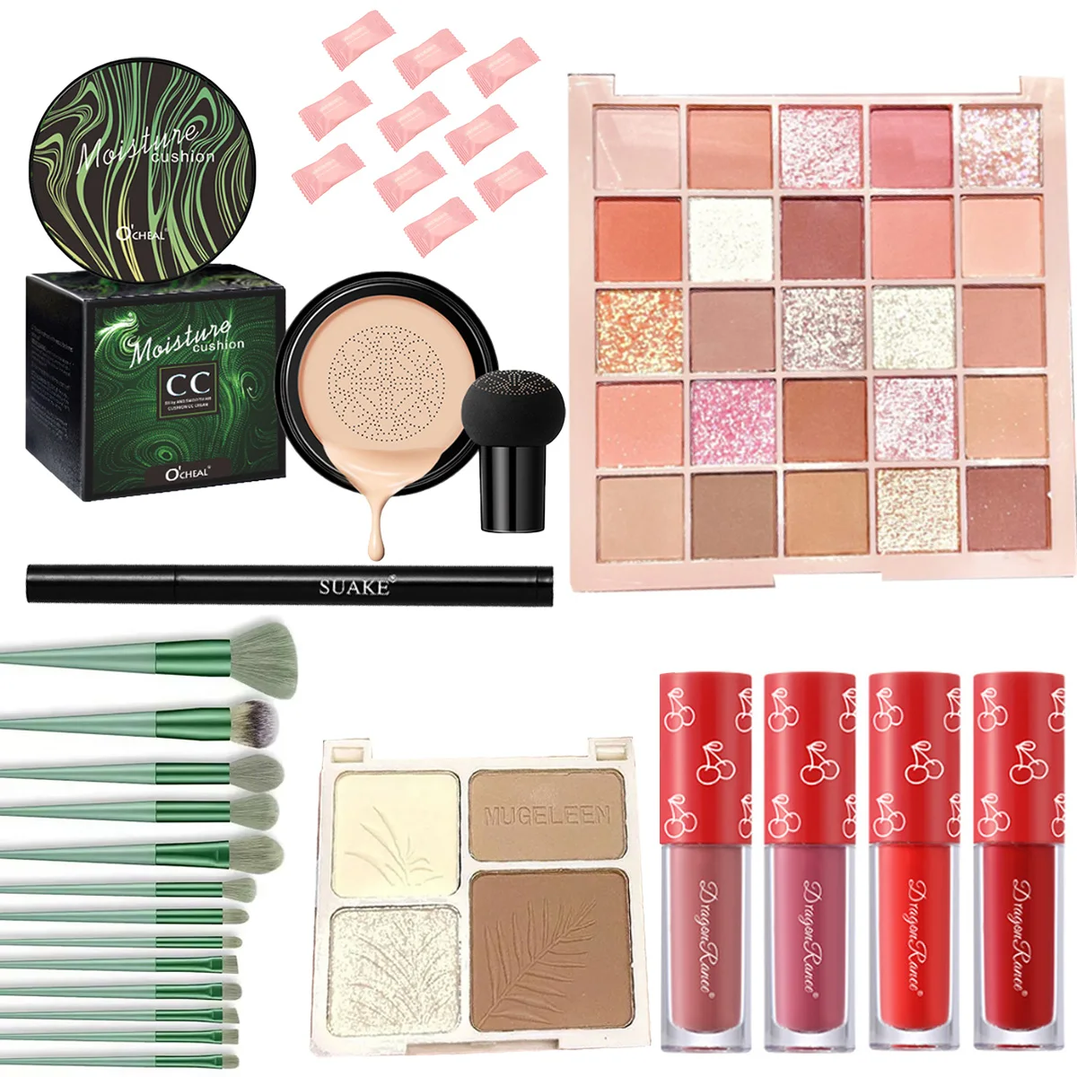 1/31 pcs Makeup Set Set 25 Color Eye Shadow Palette Liquid Foundation Eyeliner Pencil Outline Stick Lip Gloss 13 Makeup Brushes