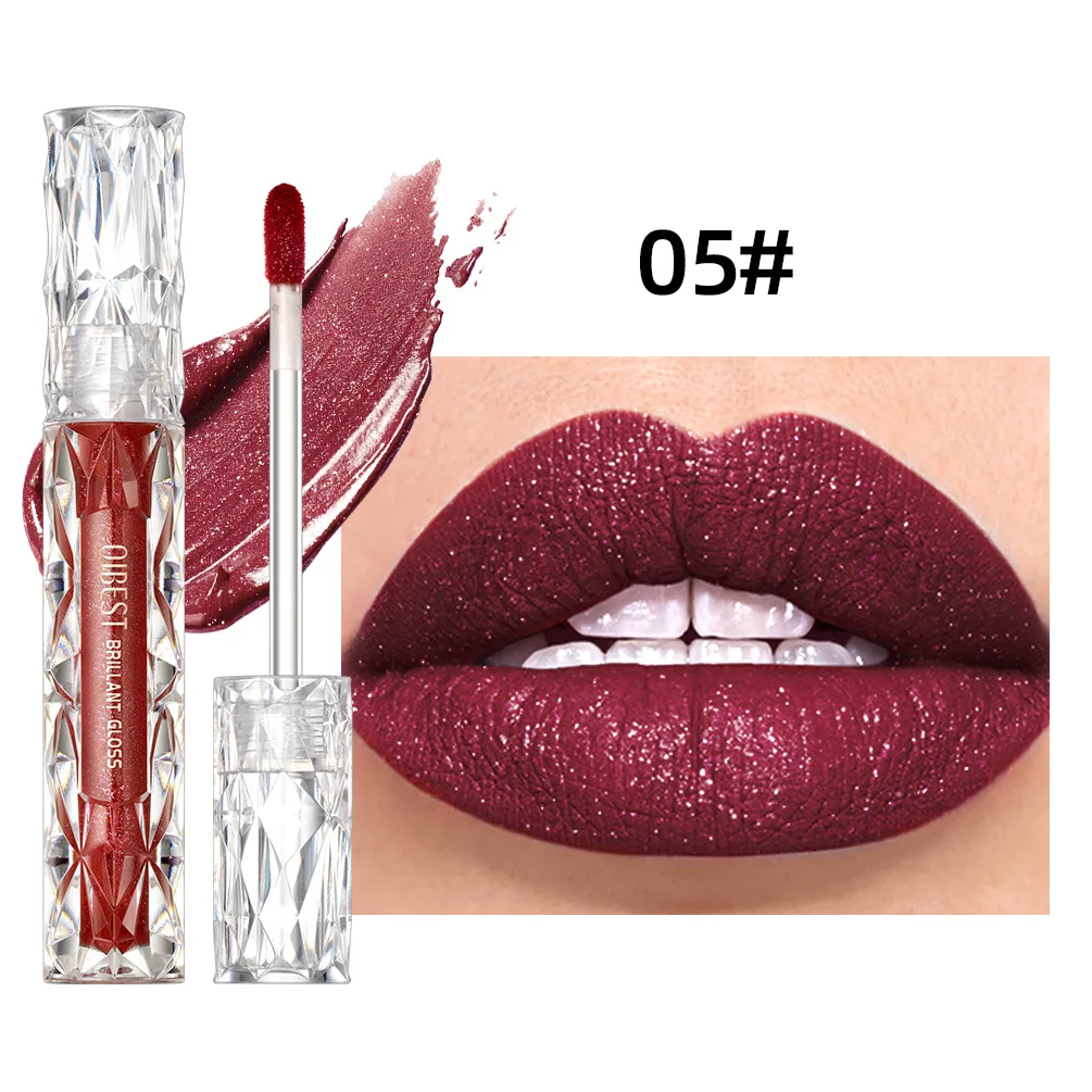 thumbnail image 1 of QIBEST Diamond Liquid Lipstick Moisturizing Lasting Purple Sparkling Waterproof Lip Gloss Matte Glitter Lipstick Korean Makeup, 1 of 5