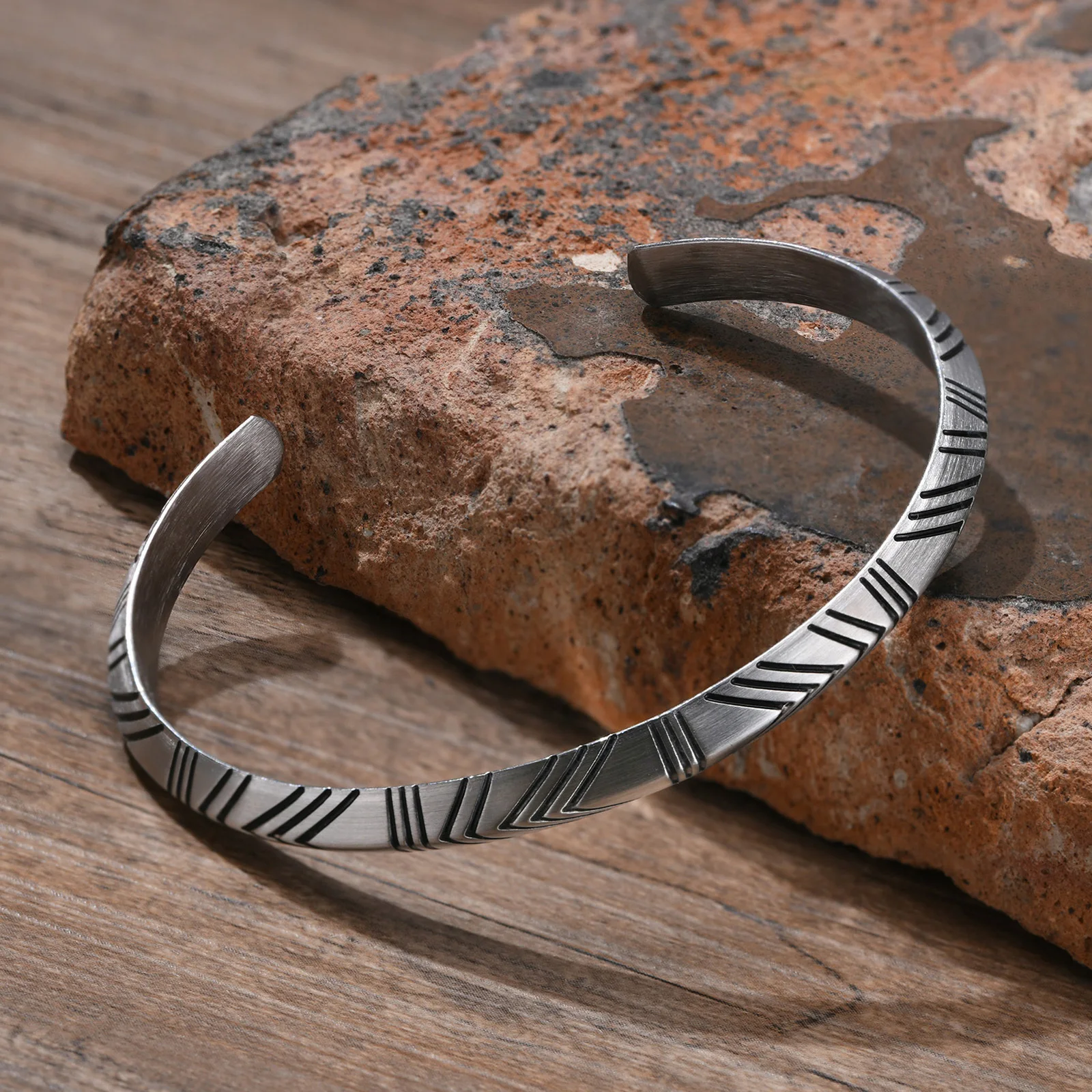 Vnox Men's Viking Cuff Bracelet Bangle Retro Tone Stainless Steel Unisex Jewelry