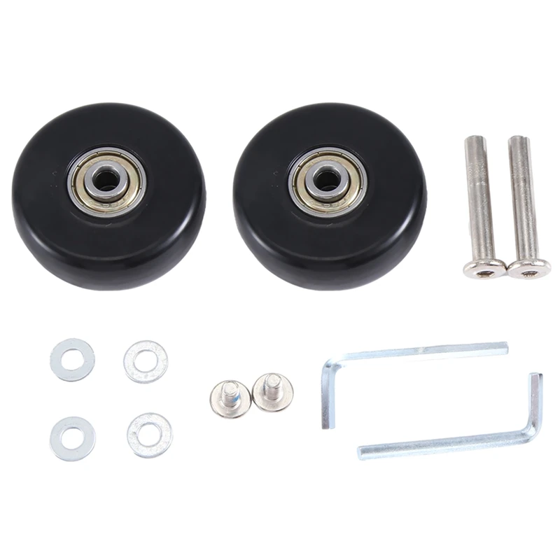 

Набор из 2 сменных колес для чемодана, экологически чистые полиуретановые + Углеродистые стальные подшипники 45 х18 мм, комплекты для ремонта