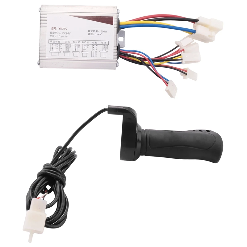 

24V 500W DC Electric Bike Motor Brushed Controller Box With Brush Controller Long Line Turn Handlebar For Electric Bicycle Scoot