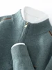 ANGEL 100% Merino Wool Men's Knitwear Sweater Mock Neck Zipper Pullovers Autumn Winter Smart Casual Cashmere Soft Male Clothes 1