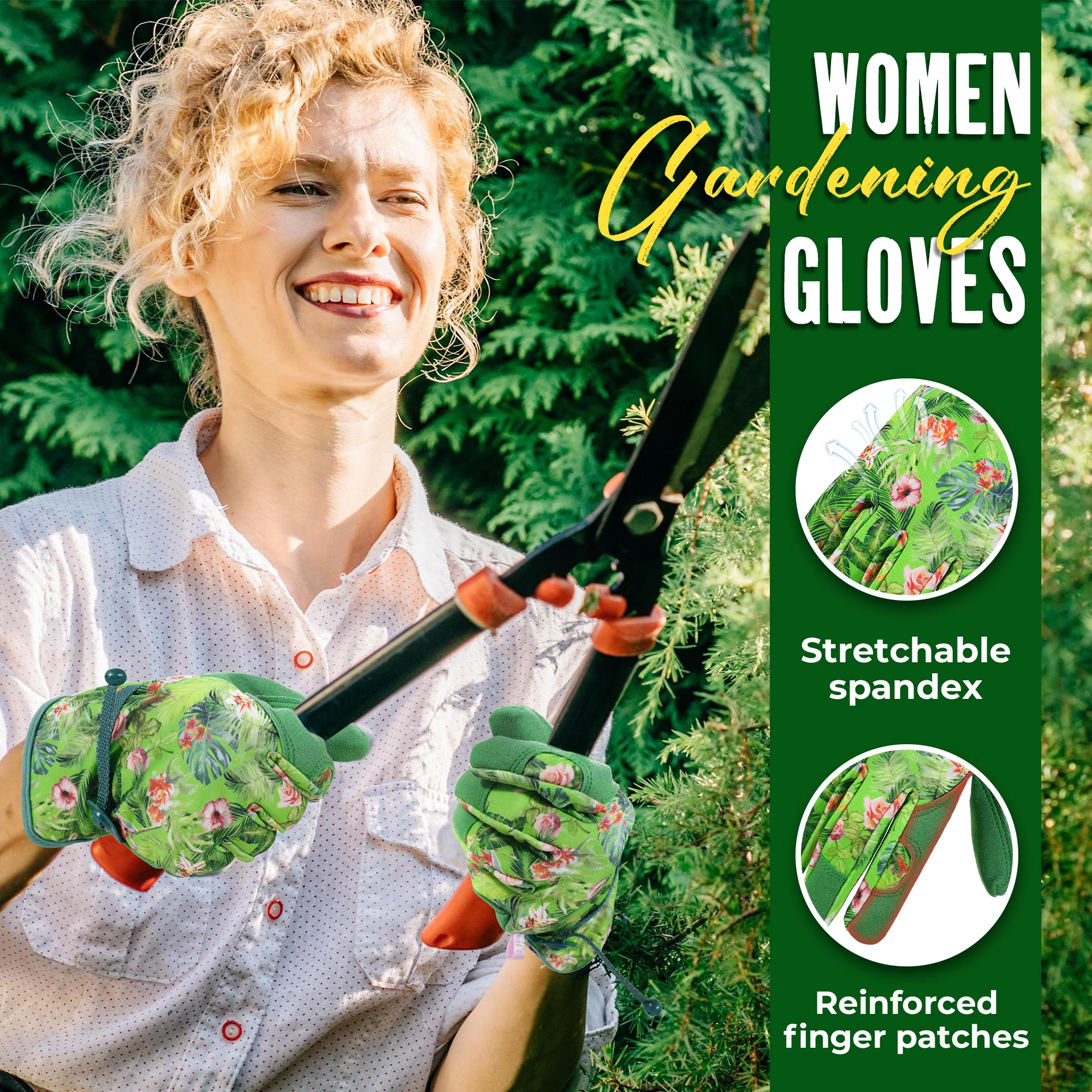 HANDLANDY Gardening Gloves for Women Breathable Leather Garden Yard