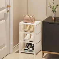 1pc 6/8 Layers Shoe Organizer, Space-saving Metal Frame & Fabric Interlayer Shoe Rack, T1 Shelf for Entryway Hallway Living Room 2