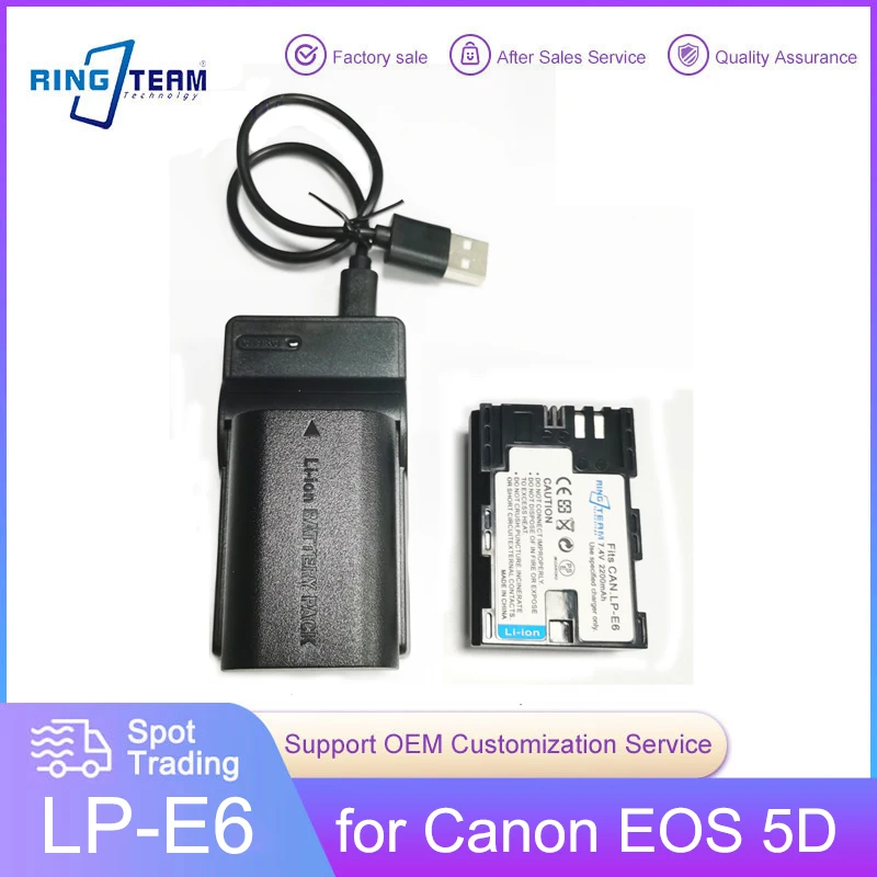 2X Lp-E6 Lpe6 Lp E6 Batteria + Caricatore Usb Per Canon Eos R6 Mark Ii R7 5D 5Ds R Mark Ii 2 Iii 3 6D 7D 7Dii 70D 80D Xc10 Fotocamera