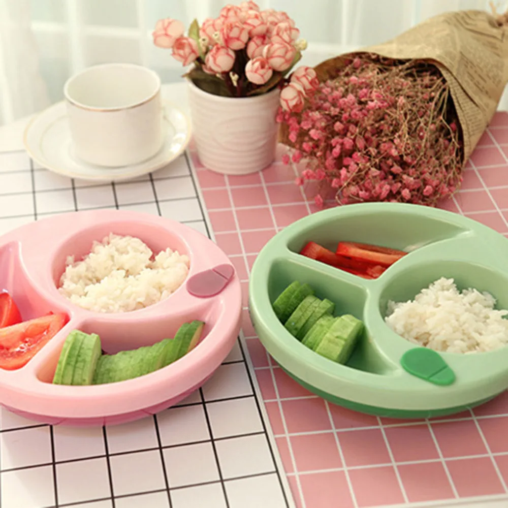 Baby Feeding Dishs Insulation Non slip Kids Strong Suction Plate Bowl