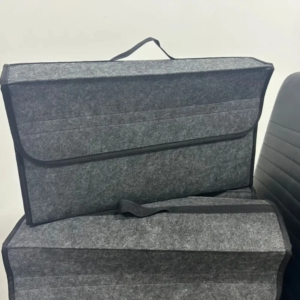 Gray Anti Slip Compartment Boot Storage Organizer Tool Car Storage Bag Car Trunk Organizer Soft Felt Box Accessories