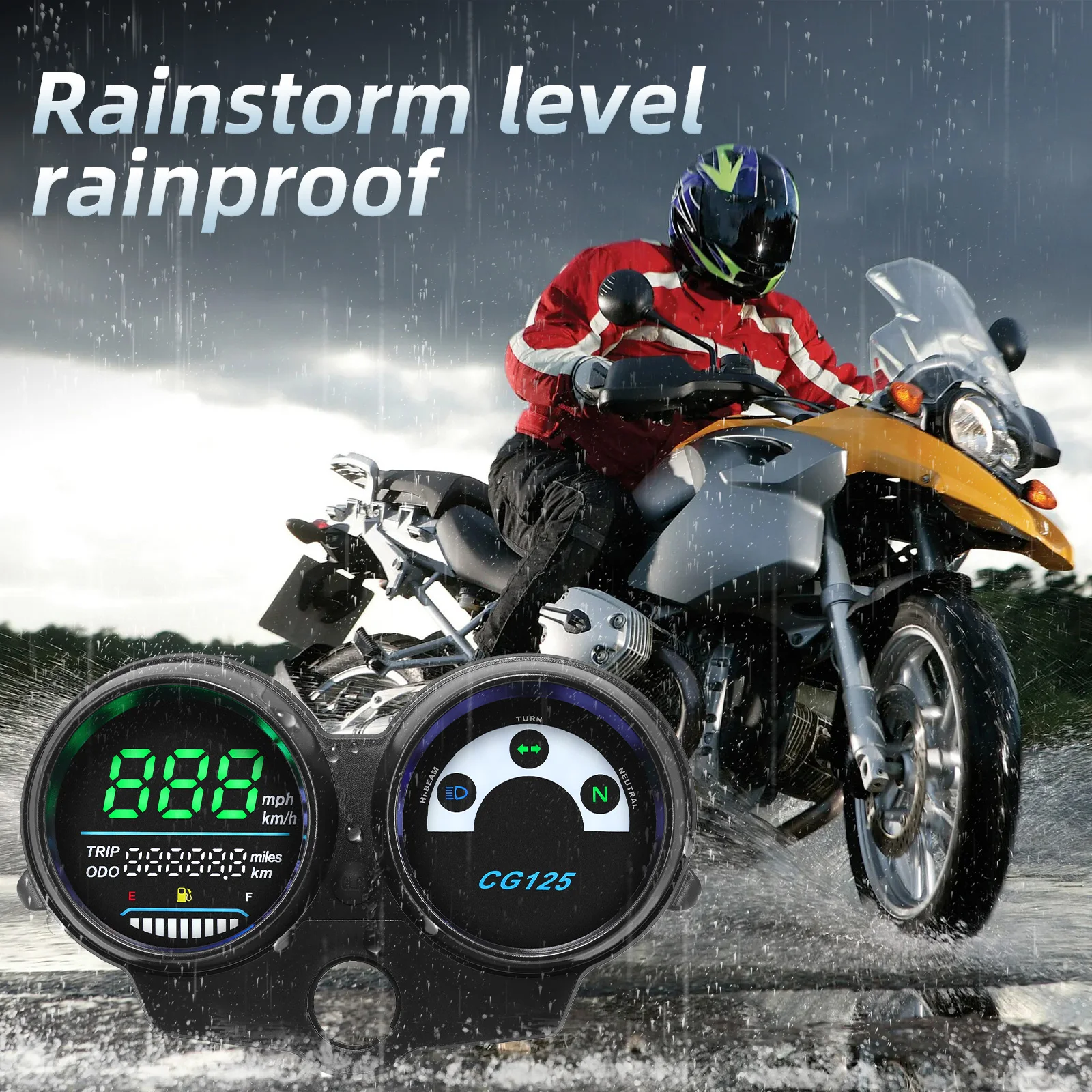 Motorcycle Speedometer 12V LED Digital Dashboard RPM Instruments KMH MPH Oil Level For CG125 2000-2008 Fan 125 Titan 125 2013