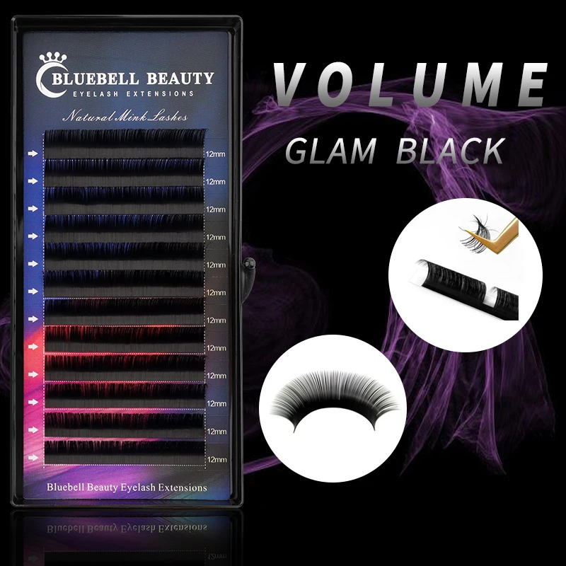 

Bluebell Beauty 12Lines Individual Mink Eyelashes Premium Volum Lashes Tary Fluffy Eyelash Extension for Eye Beauty Makeup