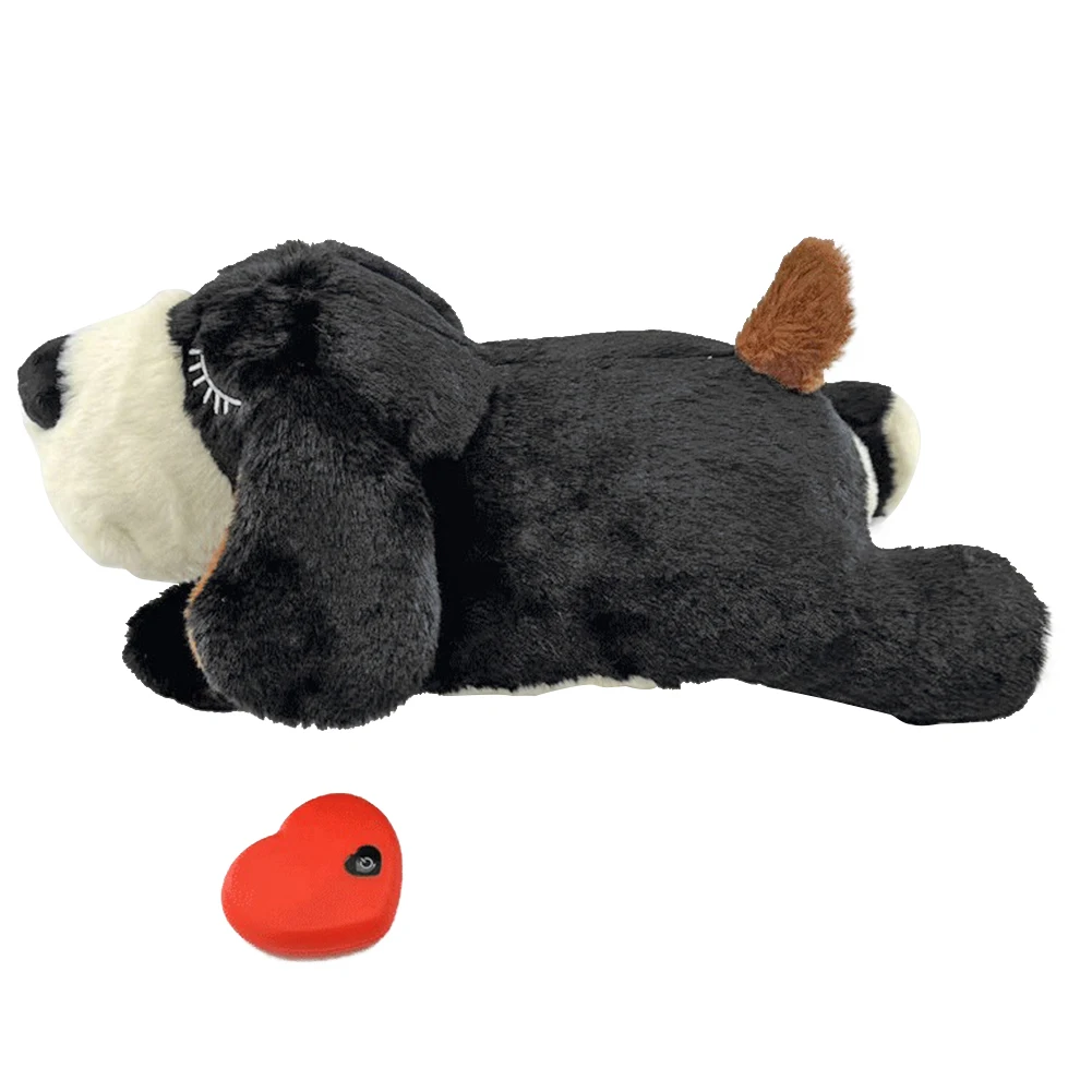 Cute Heartbeat Puppy Behavioral Training Toy Plush Pet Comfortable Snuggle Anxiety Relief Sleep Aid Doll for Home Pets Dog