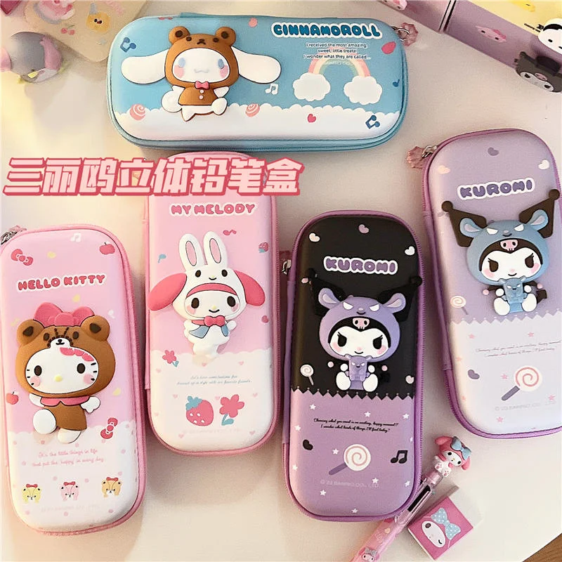 

Sanrio Pencil Case Cinnamoroll Kuromi Melody Student Large Capacity Pen Box Pencils Bag Pen Case Stationery Box School Supplies