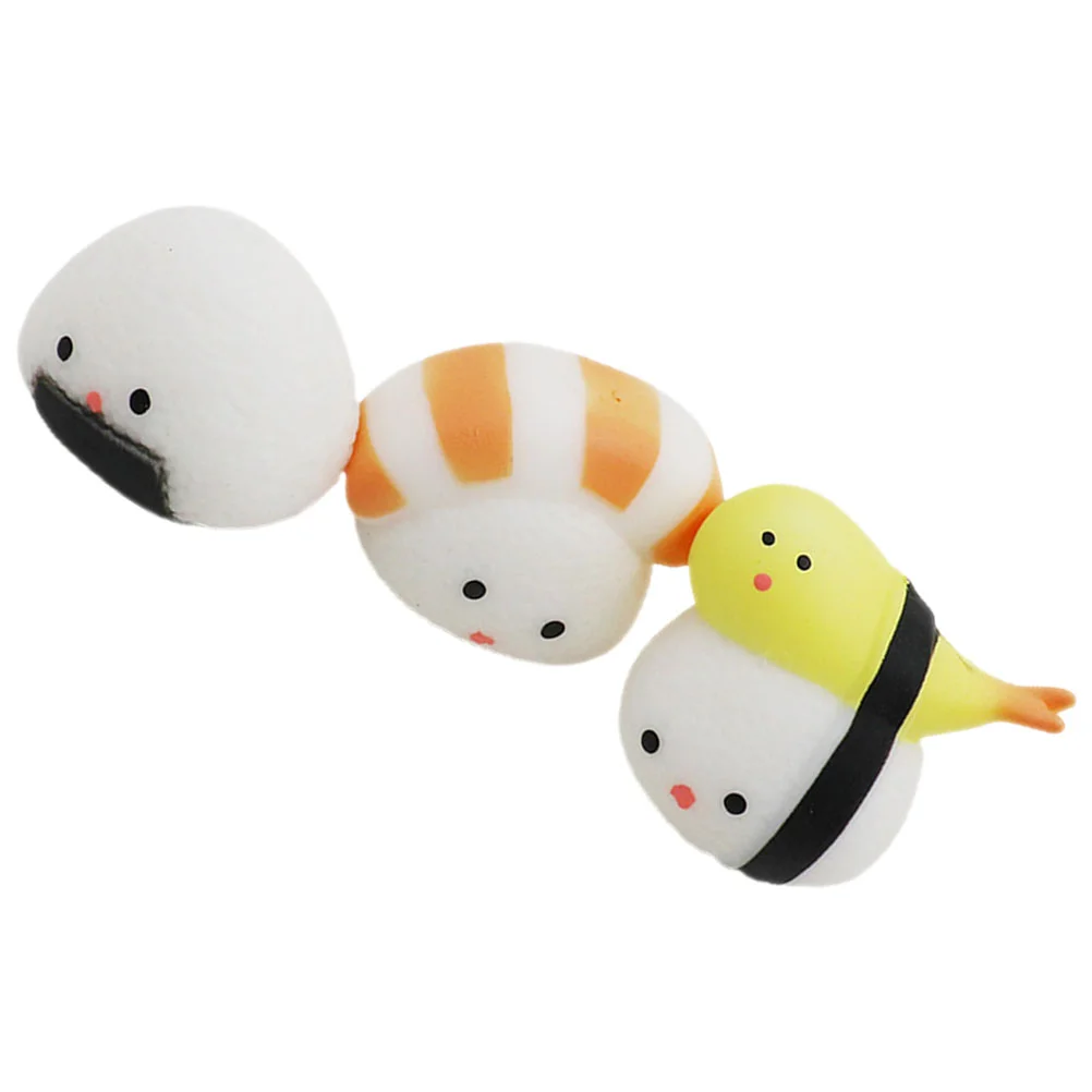 

3pcs Sushi Squeezing Toy Cartoon Sushi Shaped Sensory Toy Stretchy Plaything