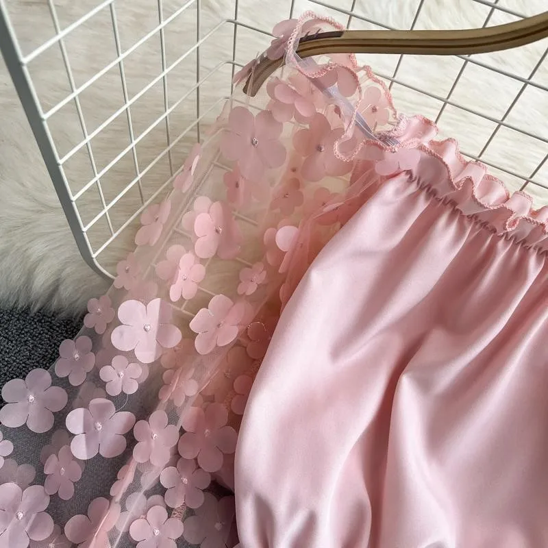 Sexy Off-shoulder Maternity Photography Clothes Lace Flower Photo Shoot Props Short Top Transparent Tulle Long Sleeved Clothes