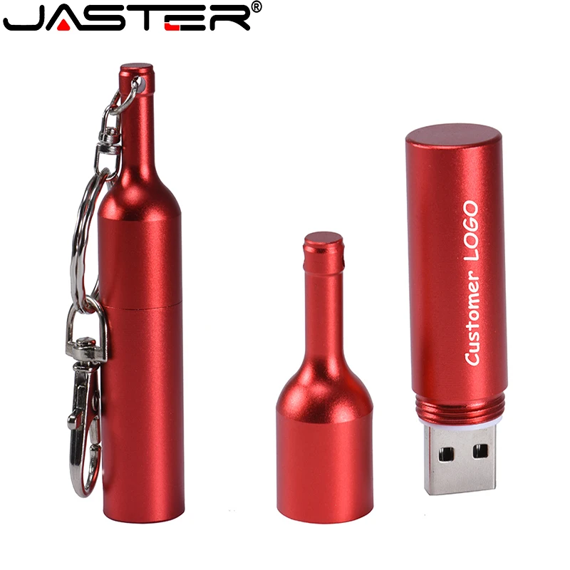 

Real Capacity USB 2.0 Metal Red Wine Bottle USB Flash Drive 64GB Pen Drive Free Shipping Memory Stick Creative Pen Drive Gift