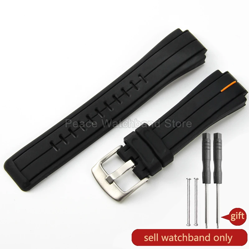 Colorfast Smooth-Textured Silicone Watchband with Convex Interface