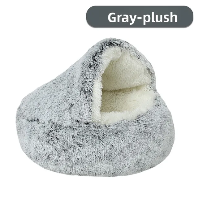Pet Autumn and Winter Warm Shell Semi-Enclosed Cat Bed Pure Cotton Pet Cat Bed Semi-Enclosed Dog Bed Dog Bed Enclosed Cat Bed 4