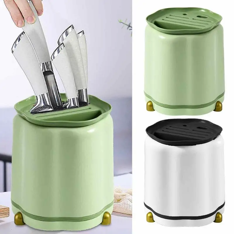 

360 Rotation Utensil Holder For Kitchen Counter Cutlery Storage Holder Knives Organizer Basket Knife Fork Spoon Tableware Tool