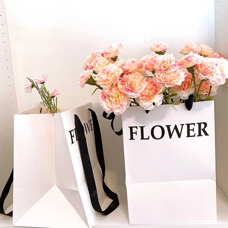AMFUN Lot De 2 Sacs Cadeaux Roses De Taille Moyenne Avec 4 Emballages