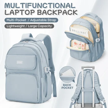 School Backpack for Teenagers Girls, Large Nylon School Backpack, Laptop Bag Waterproof Backpack School Teenager Girl Bag Casual 1