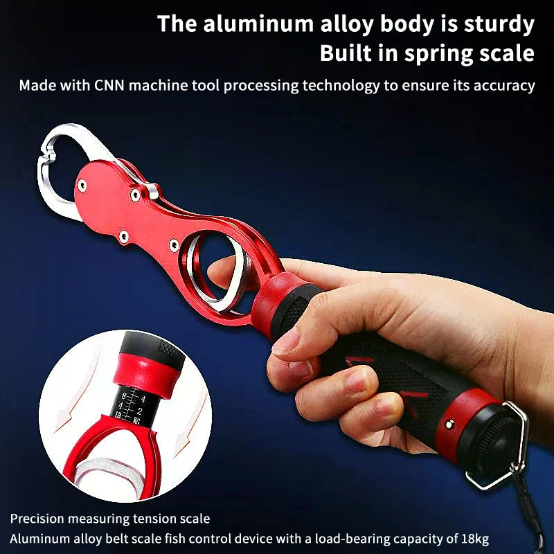 Gripper pêche aluminium portable à lèvres avec balance - Pince légère accessoire pêche essentiel