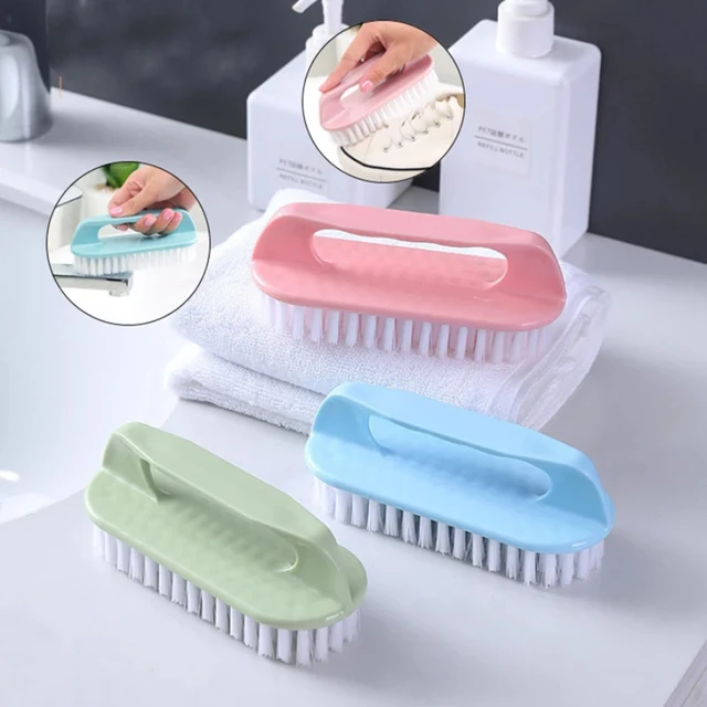 1PC Spazzola per strofinare Setole dure Lavanderia Vestiti Scarpe Spazzola per strofinare Spazzola per pulizia a mano in plastica portatile Cucina Bagno 4