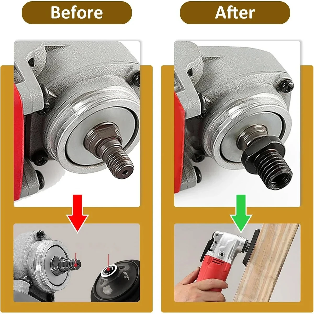 Angle Grinder Attachment Adapter,M10 to M14/M16,Black Quick Change Polisher Interface Connector Practical Thread Converter