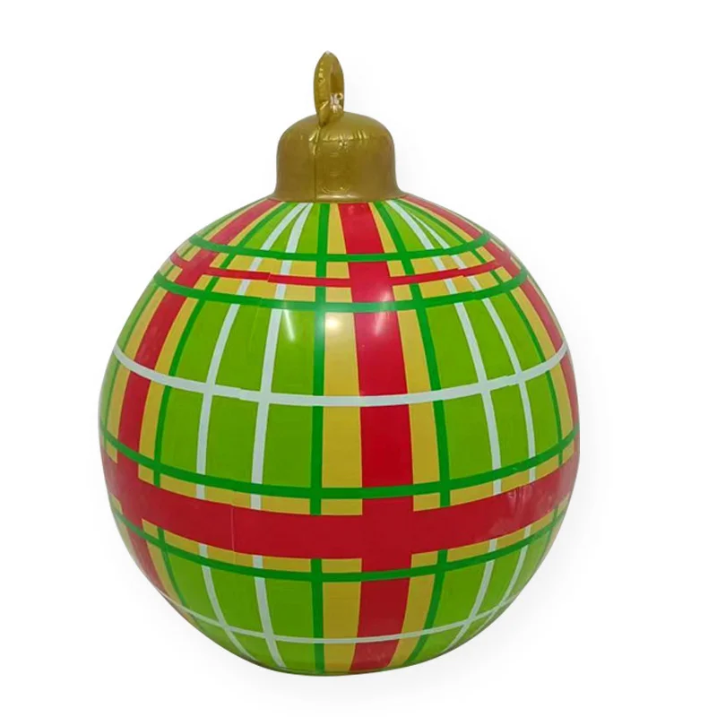 thumbnail image 1 of Bola inflable navideña de 60 cm, bola decorada de PVC, bolas gigantes grandes, bolas de juguete para decorar árboles de Navidad, bola sin adorno de luz, 1 of 5