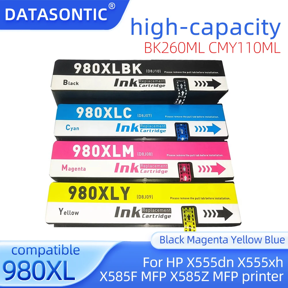 

Compatible HP980XL 980 ink cartridge For HP Officejet Enterprise Color X555dn X555xh X585dn MFP X585f MFP X585z MFP Printer