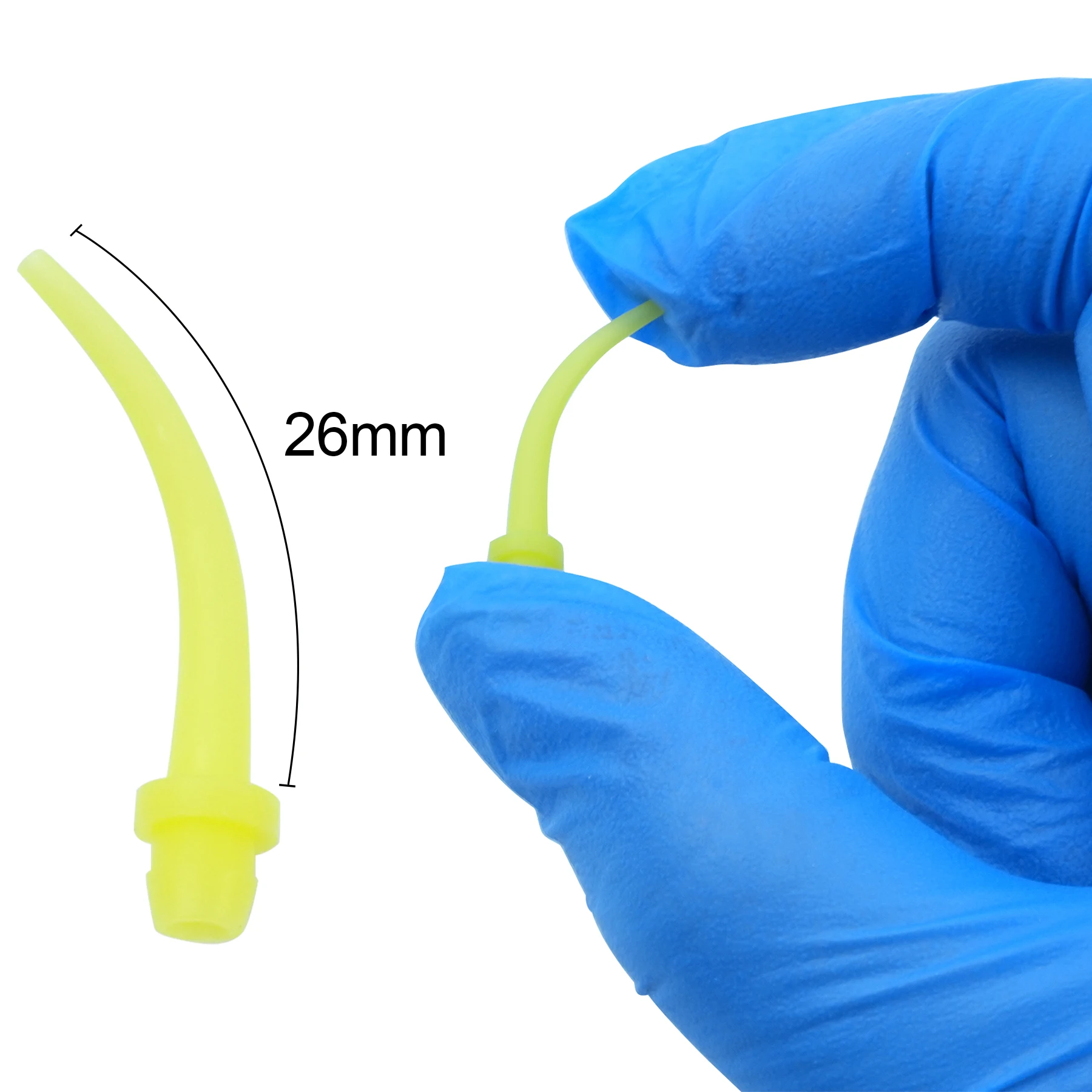 50 Stück/Packung Einweg-Dental-Mischspitzen Silikon-Gummi-Mischköpfe 1:1 Zahnmedizinische Abdruckdüsen Gelbe Mischrohre – Detail 3