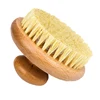 Sisal Bristles Round Bath Shower Body Exfoliating Brush Natural Beech Wood Handle Dead Skin Remover Back Scrubber Massage Tool 1