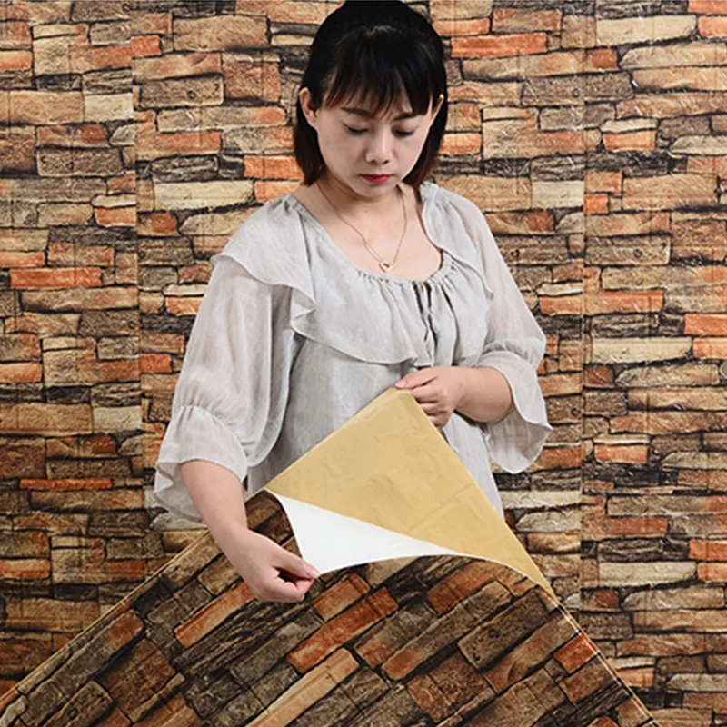 

1Pcs 35x30cm DIY Self Adhesive Wallpaper Faux Brick Bedroom Home Decor Waterproof Wallpaper Living Room Background Decoration